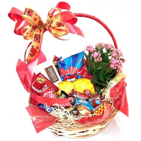 Cesta de Chocolate Tradicional com 50 Itens